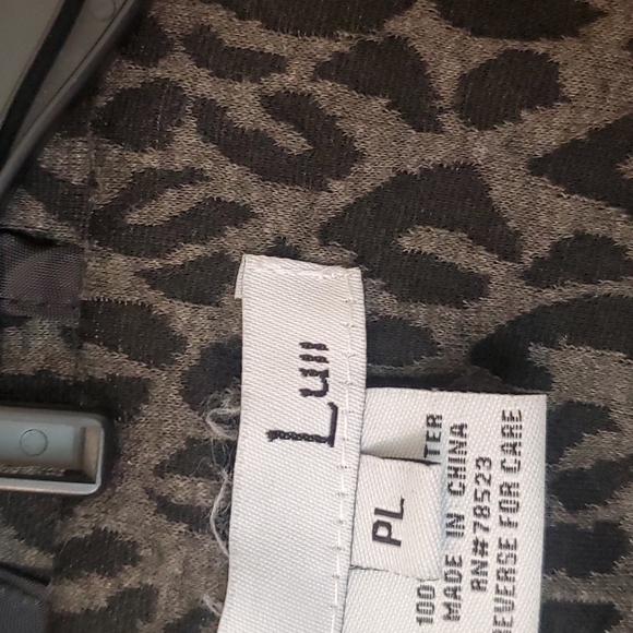 Charcoal grey with black leopard print blazer 3/4 sleeves - Picture 2 of 2